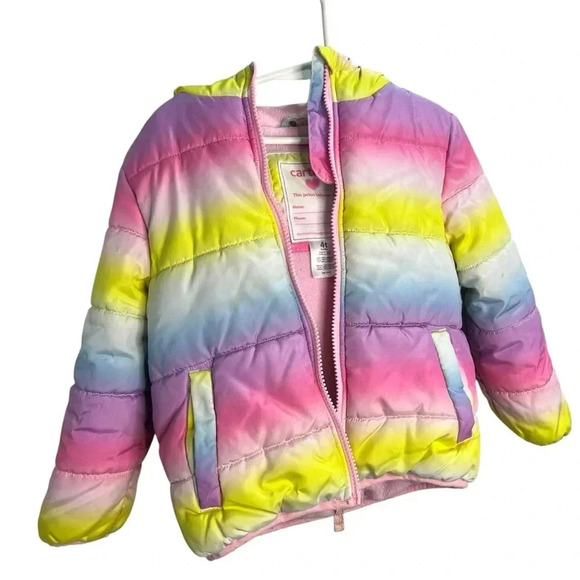 Carter’s Girls Rainbow Puffer Coat 4t - Picture 9 of 10